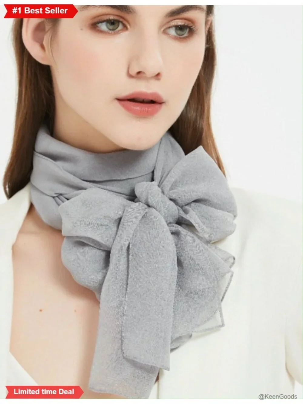 Long Chiffon Sheer Scarf Silk Blend Women's Lightweight Wrap